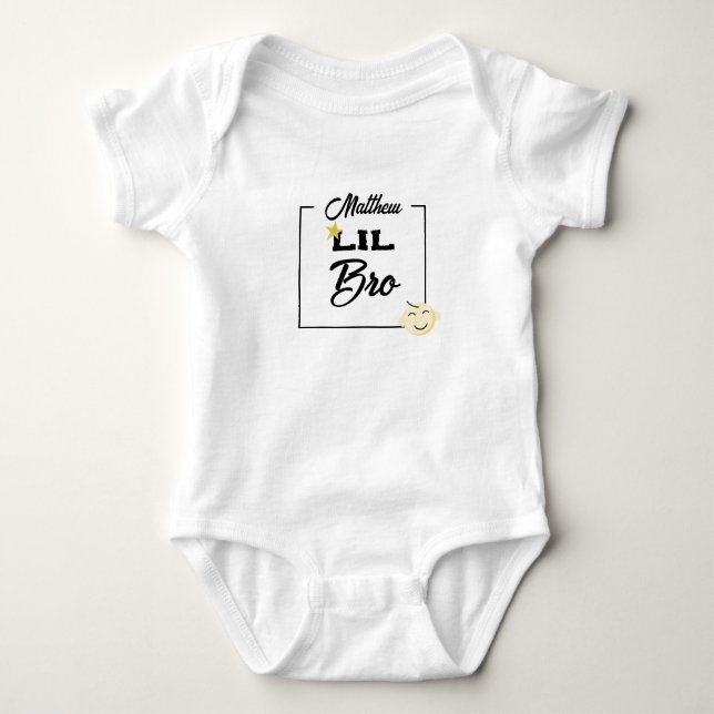 Söta Personliga Lille baby Bror T Shirt (Framsida)