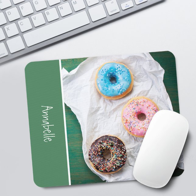 Söta personliga skoldonuts musmatta (Cute Colorful Donuts Personalized Mouse Pad)