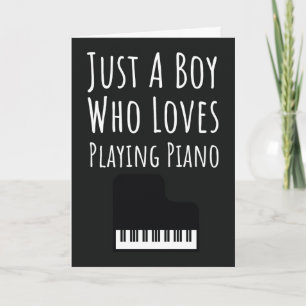 Söta pianospelarkort för småpojkar pianist barn kort