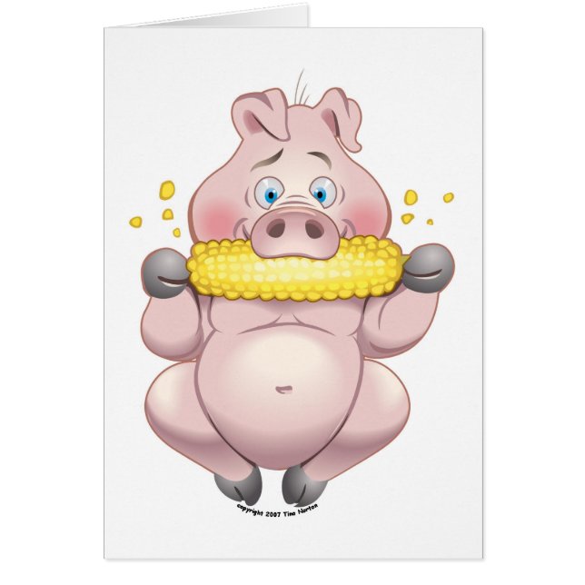 Söta Piggy majBBQ-rosor Hälsningskort (Framsidan)