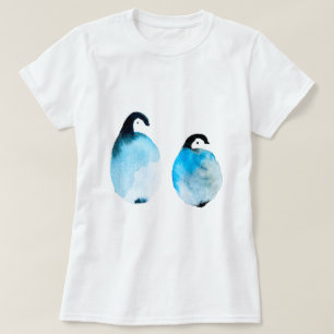 Söta pingviner akvarell t shirt