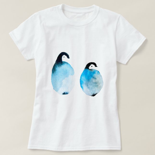 Söta pingviner akvarell t shirt (Design framsida)