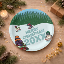 Söta pingviner lägger till året God Jul! Vinter