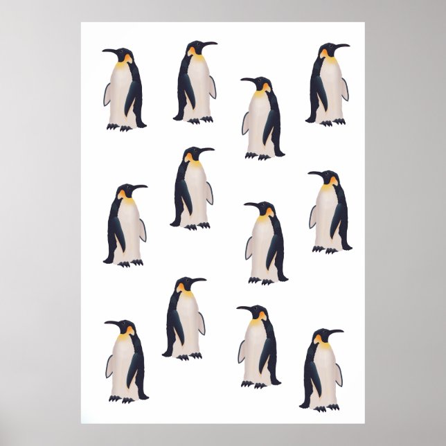 Söta Pingviner Mönster Poster (Framsidan)