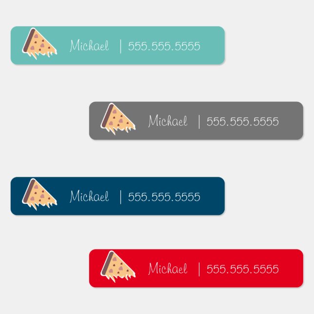 Söta Pizza Skolklass Lunch Namn Nummer Etiketter (Grupp)
