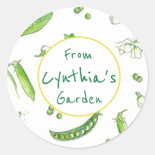 Söta Poder av ärtor, vegetabiliska från Garden of Runt Klistermärke