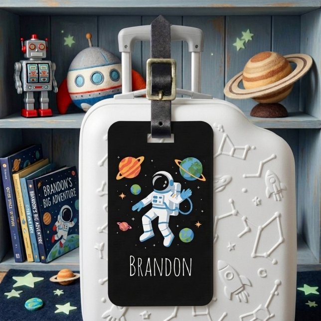 Söta Pojkar Rymdastronaut Barn Bagagebricka (Skapare uppladdad)