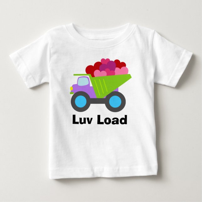 Söta Pojkars Lastbilshjärtan T Shirt (Framsida)