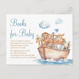 Söta pojken Noas ark baby shower-böcker för bebisa Vykort
