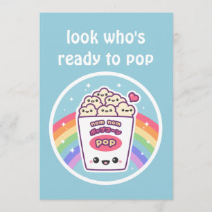 Söta Popcorn Baby Shower-inbjudningar Inbjudningar