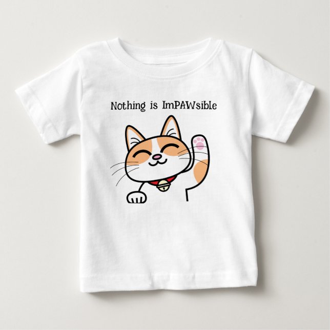 Söta positiva katt slogan puns t shirt (Framsida)