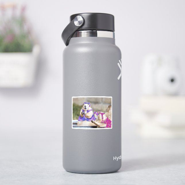 Söta Präriehund-Hippies Klistermärken (HydroFlask)