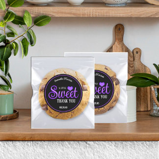 Söta present Purple & Black Tack för tack - kliste Runt Klistermärke