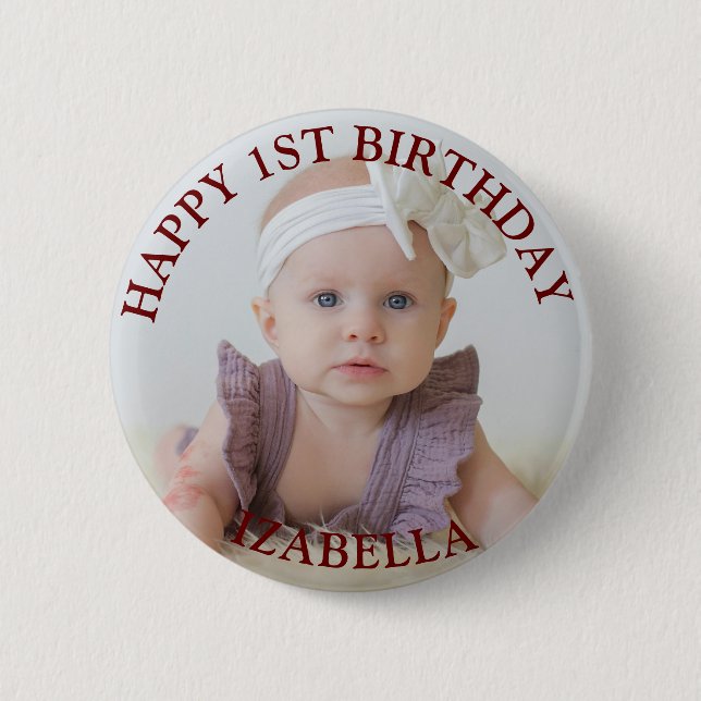 Söta presenter Glad 1-årsdag  Knapp (Framsida)