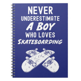 Söta presentidéer i marinblått för skateboardåkand anteckningsbok