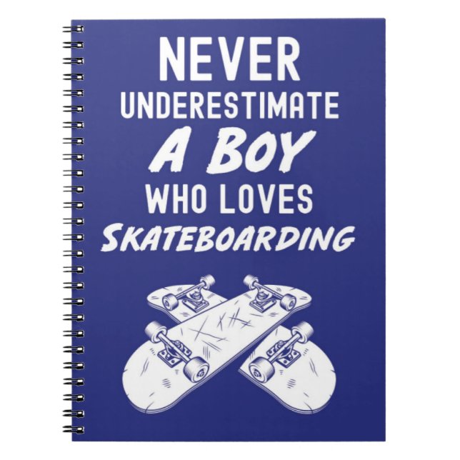 Söta presentidéer i marinblått för skateboardåkand anteckningsbok (Framsidan)