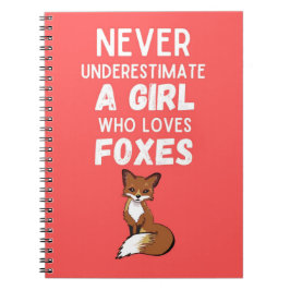 Söta presentidéer med räv till små flickor och bar anteckningsbok