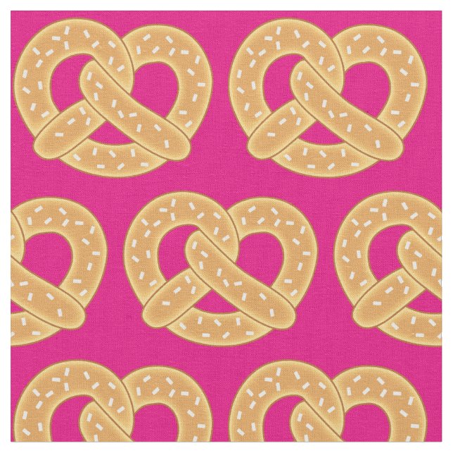 Söta Pretzels Mat Barn Rosa Tyg (Närbild)