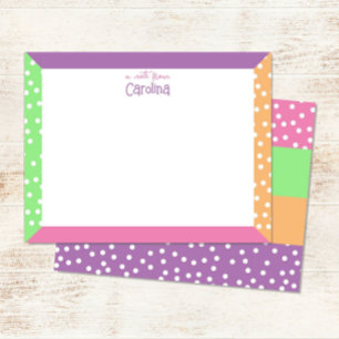 Söta prickar och pastell ram flickpapper brevpappe anteckningskort