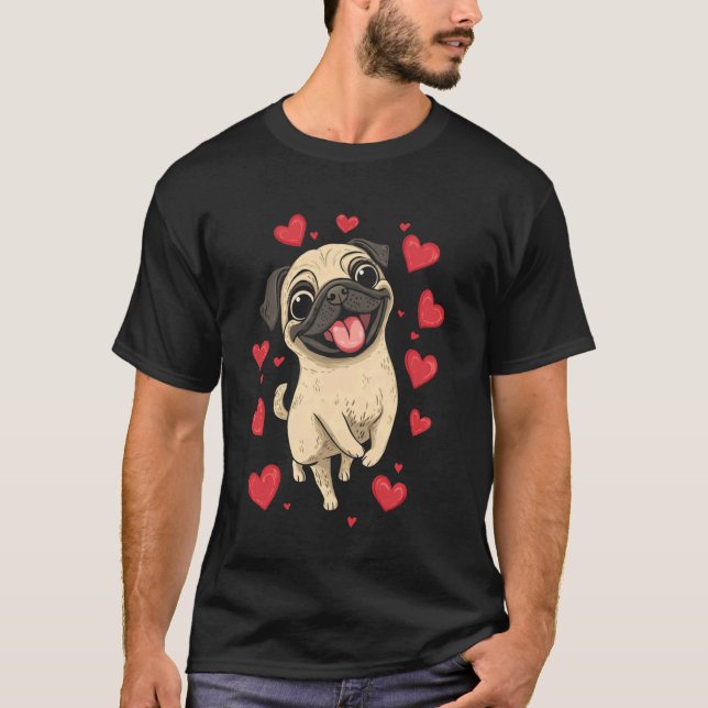 Söta Pug-valpar T Shirt (Framsida)