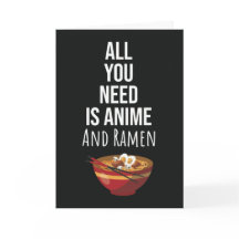 Söta Ramen Anime-kort Asiatisk mat Kaiwaii