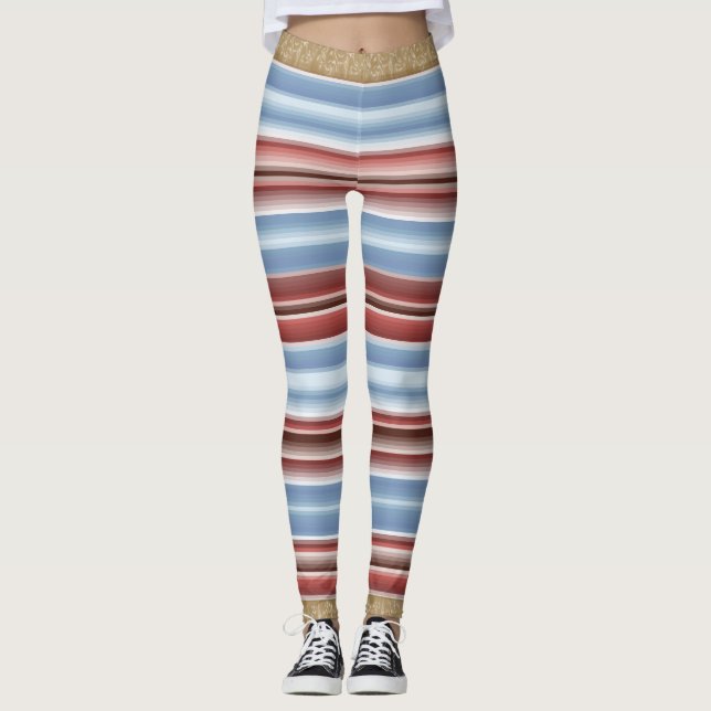 Söta randiga leggings långa (Framsida)