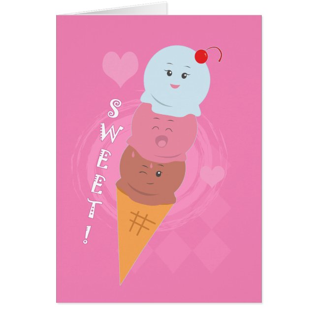 Söta rattar - Ice Cream Cone! Hälsningskort (Framsidan)