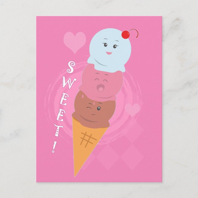 Söta rattar - Ice Cream Cone! Vykort (Framsida)