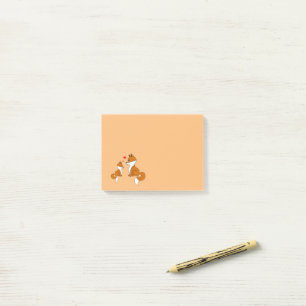Söta rävar med hjärtan, handritade post-it block