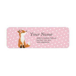 Söta rävmärken för returadress etikett