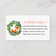 Söta Rävvböcker för Baby Shower Försättsblad