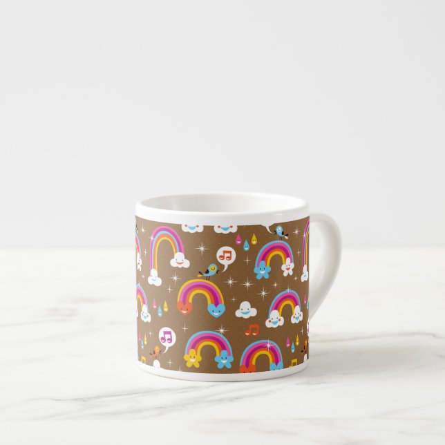 söta regnbågsmönster espressomugg (Framsida höger)
