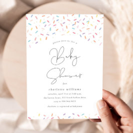 Söta regnbågsprickar baby shower inbjudningar