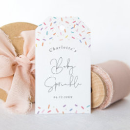 Söta regnbågsprickar Baby Sprinkle Shower Favor Presentetikett