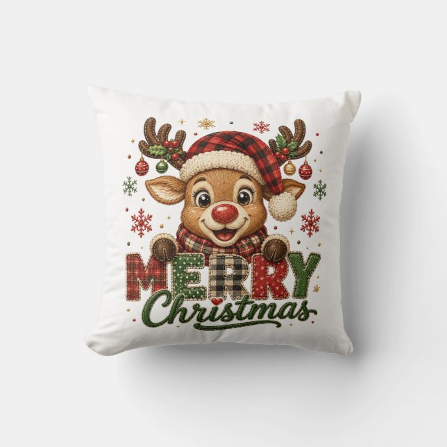 Söta renar God Jul Kudde (Framsida)