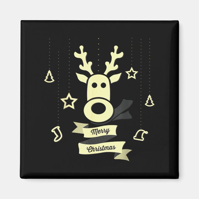 Söta renar God Jul  Magnet (Framsidan)