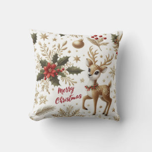 Söta renar, julgran, julstjärna kudde