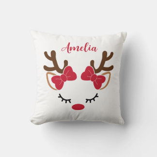 Söta renar med namn jul kudde