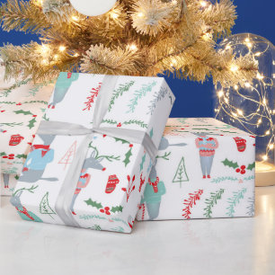 Söta renar skogs djur jul presentpapper