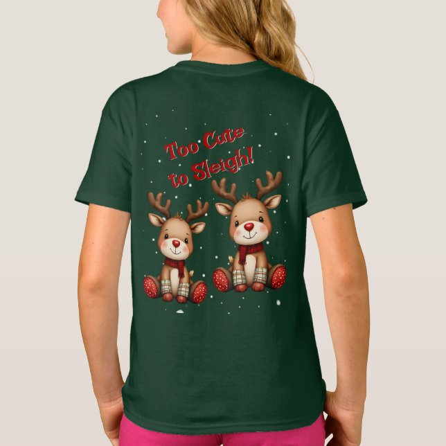 Söta renpar i höstsnöfall t shirt (Baksida)