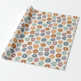 Söta Retro Blommor Presentpapper