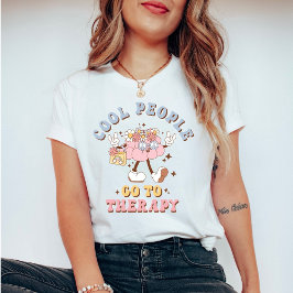 Söta Retro Coola Människor Går Till Terapi T Shirt