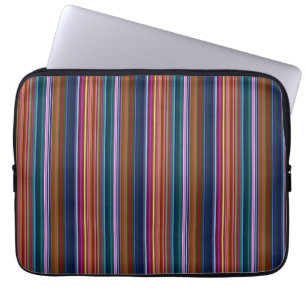 Söta retro färgglada ränder laptop fodral