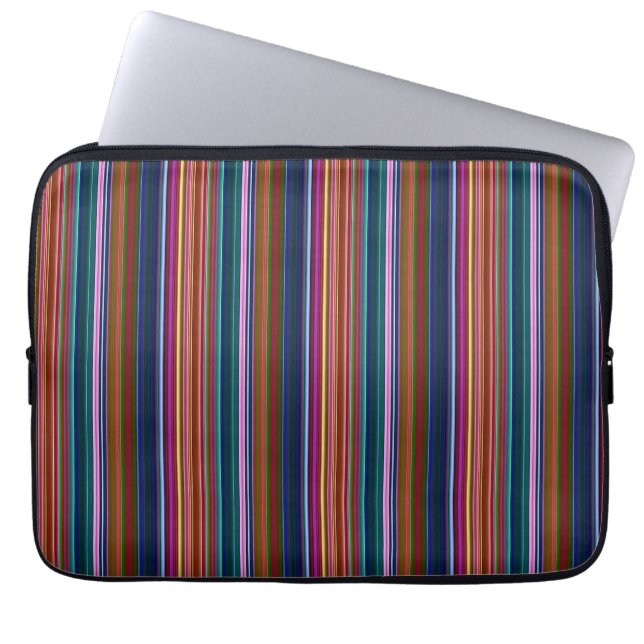 Söta retro färgglada ränder laptop fodral (Framsidan)