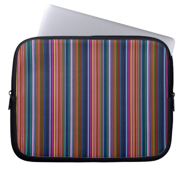 Söta retro färgglada ränder laptop fodral (Framsidan)