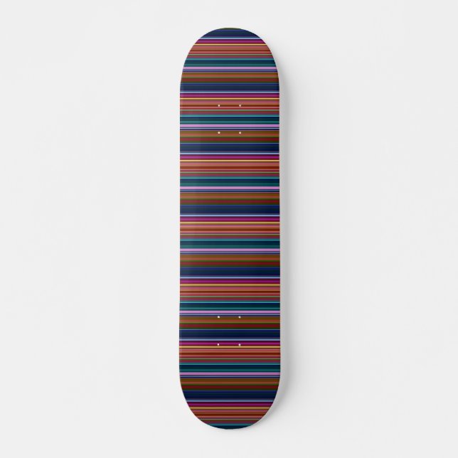 Söta retro färgglada ränder mini skateboard bräda 18,5 cm (Framsida)