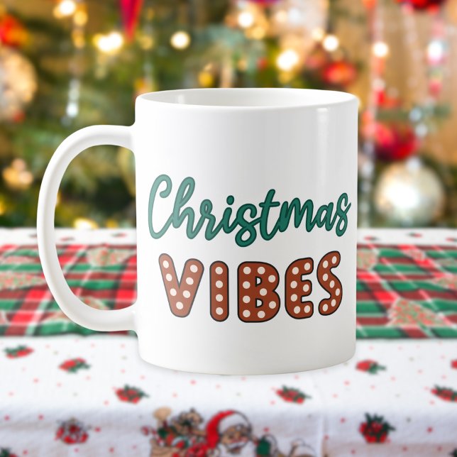 Söta Retro Julstämningar Kaffemugg (cute retro christmas vibes mug)