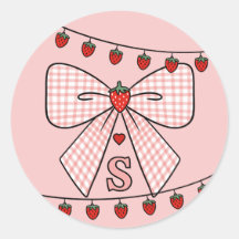 Söta Retro Monogram Förbokstäver Jordgubbs Coquett