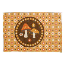 Söta Retro-svampar och blommor