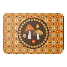 Söta Retro-svampar och blommor